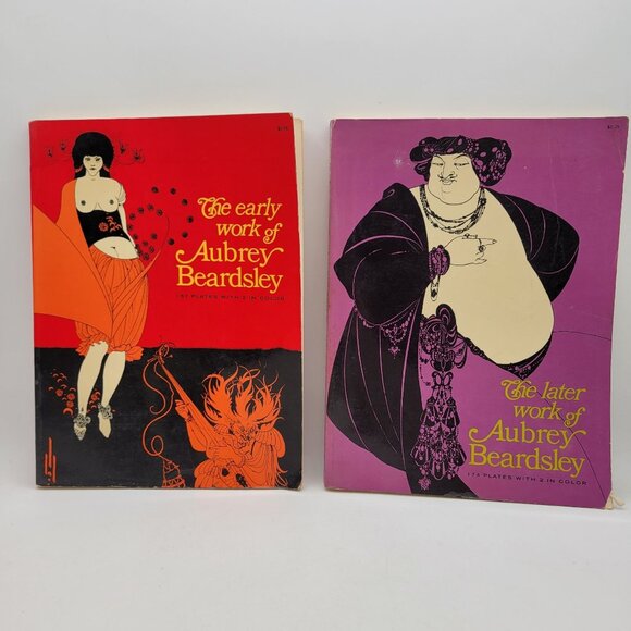 The Work of Aubrey Beardsley Lot of Early & Later 1967 Dover Softcover Vintage - Picture 1 of 9